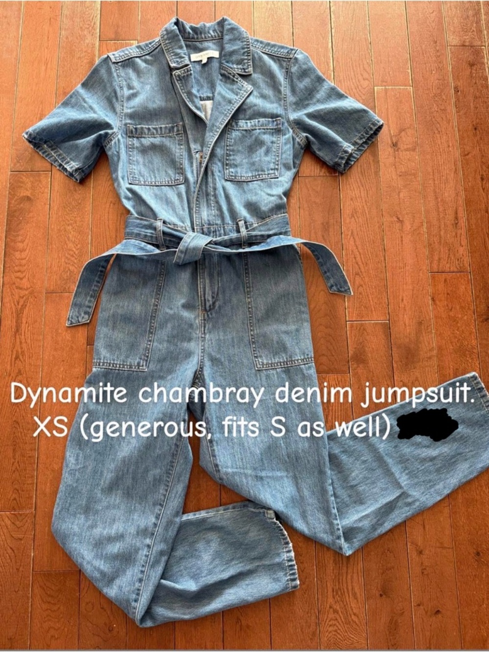 Dynamite denim jumpsuit // country chic // cottagecore // XS